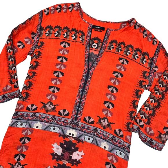 Isabel Marant Sofia Printed Tunic in Red Modal - Picture 7 of 8